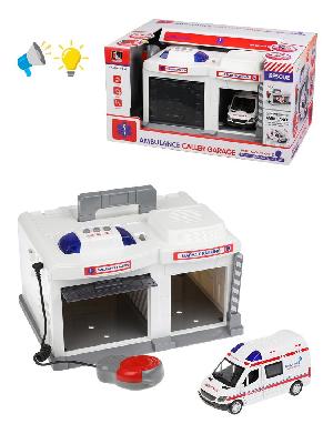 Игр.набор Гараж эл., свет, звук, в комплекте гараж, машина металл., рация, эл.пит.AG13*3 шт. вх., AA от интернет-магазина Континент игрушек