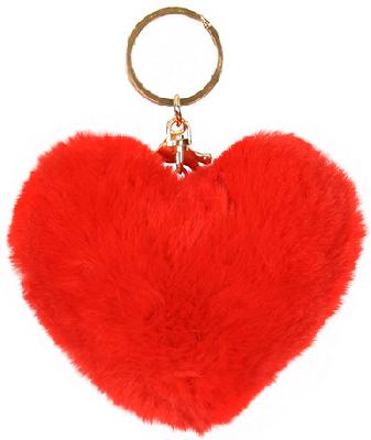 Брелок сердечко меховое