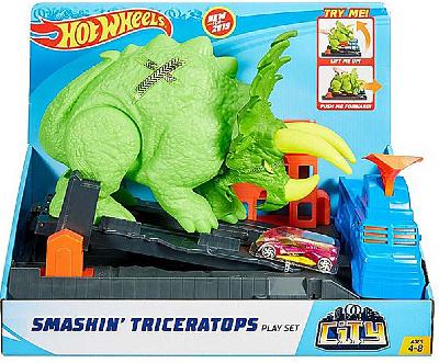 Hot Wheels® Сити Игровой набор "Разгневанный трицератопс" от интернет-магазина Континент игрушек