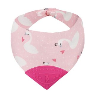 Нагрудник с прорезывателем "Лебеди"