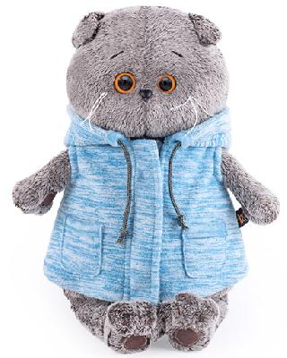 Кот Басик в голубом жилете 25 см от интернет-магазина Континент игрушек