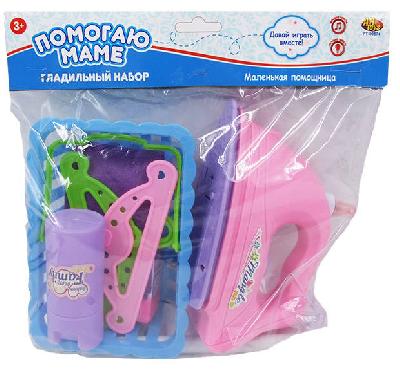 Помогаю Маме. Гладильный набор, эл/мех, 7 предметов, со световыми и звуковыми эффектами, на блистере от интернет-магазина Континент игрушек
