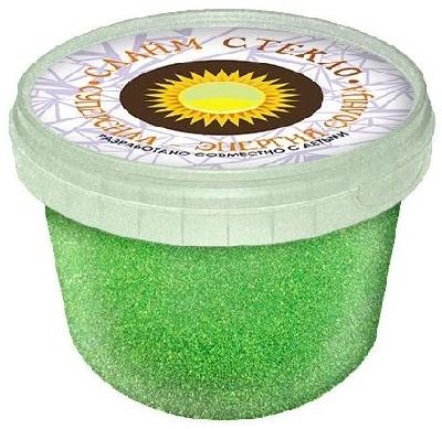 Слайм "СТЕКЛО" с зелеными неоновыми блестками 100 гр в банке, арт. 1264 от интернет-магазина Континент игрушек