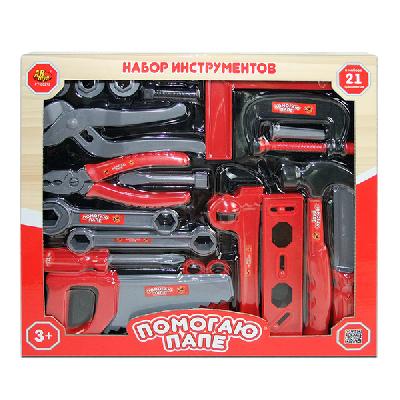 Помогаю Папе. Набор инструментов, 21 предмет, 33,5х36х3 см от интернет-магазина Континент игрушек