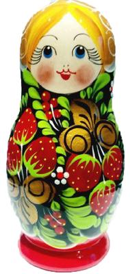 Матрешка 5 в 1 большая (Ягодки, Эскиз 02, Земляничка)