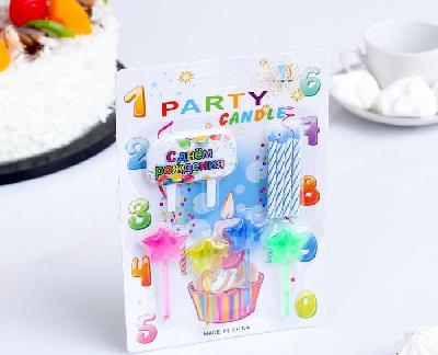 Набор свечей в торт "Звёзды", 4 Свечи (5,5*0,5см) с подставками   3665048 от интернет-магазина Континент игрушек