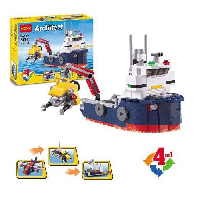 Конструктор блочный "Экспедиционный корабль", 4 варианта сборки, 213 деталей 2588835 от интернет-магазина Континент игрушек