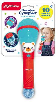 Микрофон Суперхит Волшебные песенки Бирюзовый от интернет-магазина Континент игрушек