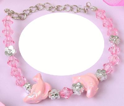 Браслет детский "Выбражулька" дельфины, цвет розовый 560821 от интернет-магазина Континент игрушек