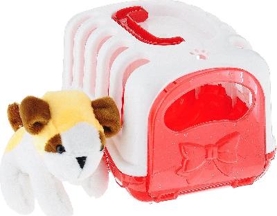 Набор "Мой питомец", в ассортименте 2 вида (собачка или кошка) плюш в переноске