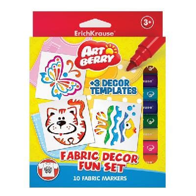 Флом-ры д\ткани 10цв+3 трафарета от интернет-магазина Континент игрушек