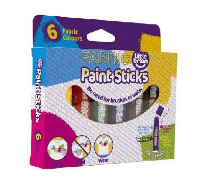 Краски  в стиках Little Brian "Без воды и кисточек!" по ткани, в наборе 6 классических цветов от интернет-магазина Континент игрушек