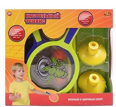 Теннис настольный, в наборе с сеткой, ракеткой, шариками