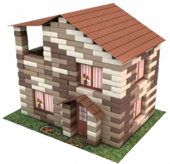 Конструктор из кирпичиков. Коттедж 385 деталей от интернет-магазина Континент игрушек