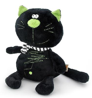 Мягкая игрушка Кот Батон с полосатым шарфом
