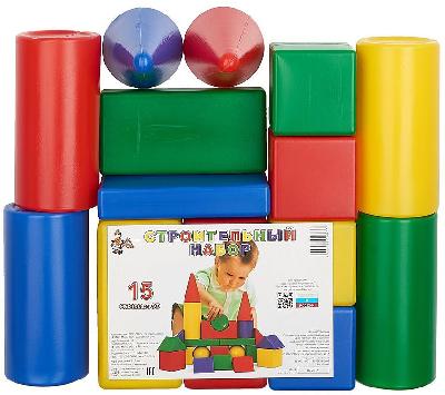 Набор строительный 15 элементов (пакет, высота 24см) от интернет-магазина Континент игрушек