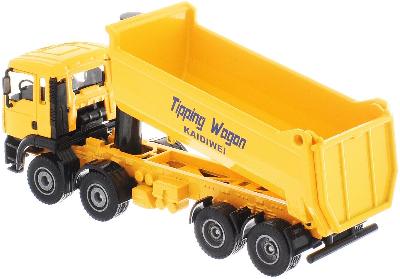 Спецтехника. Самосвал, 1:50, металлический, механический с подвижной кабиной и кузовом, в коробке 22 от интернет-магазина Континент игрушек