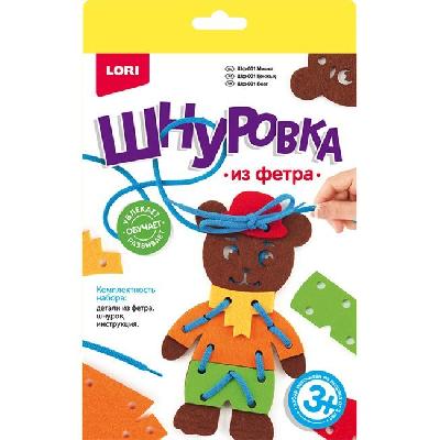 Шнуровка из фетра "Мишка" от интернет-магазина Континент игрушек