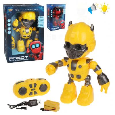 Робот р/у, свет, звук, в комплекте: аккум., USB шнур, эл.пит.АА*2шт.не вх.в комплект, коробка от интернет-магазина Континент игрушек