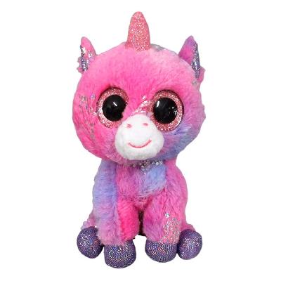 Единорог с пайетками, фиолетовый-черный, 15см