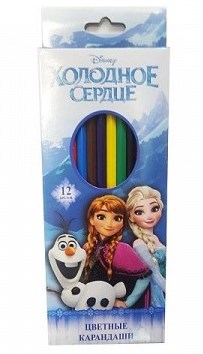 Карандаши цветные пластиковые 12 цветов "Холодное сердце" от интернет-магазина Континент игрушек