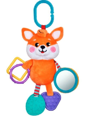 Подвеска с силиконовым прорезывателем и зеркальцем "Лисенок"