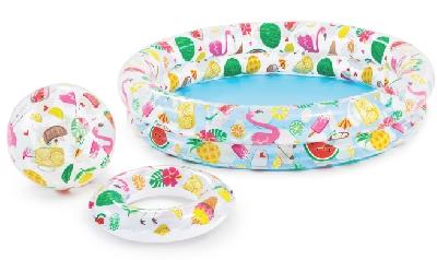 Бассейн надувной «Фрукты», 122 х 25 см, с кругом и мячом, от 2 лет, 59460NP INTEX