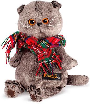 Басик и красный шарф в клеточку 30 см от интернет-магазина Континент игрушек