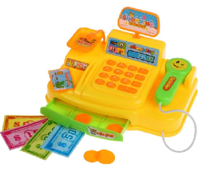 Игровой набор касса, свет, звук, в компл.6 предм., бат.в компл.не вх., кор. от интернет-магазина Континент игрушек
