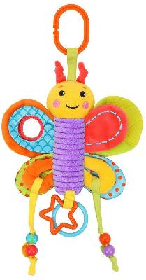 Функциональная подвеска с мягким прорезывателем шуршалкой "Бабочка"