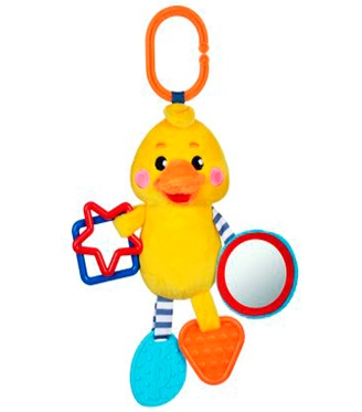 Подвеска с силиконовым прорезывателем и зеркальцем "Утенок"