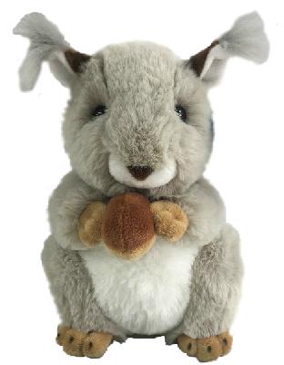 Бельчонок с орешком 20 см, игрушка мягкая в подарочном мешочке.