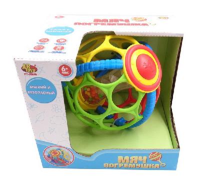 Мяч погремушка развивающий 2 в 1, в открытой коробке, 20x17x18 см