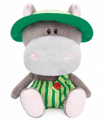 Бегемотик Бапото в комбинезоне и панамке мягкая игрушка от интернет-магазина Континент игрушек