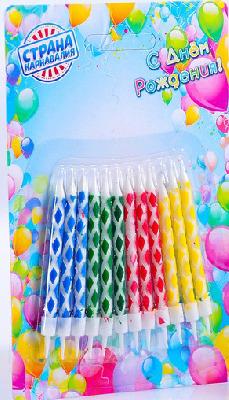 Свечи для торта, в наборе 12 шт. с подставками, 6 × 0,5 см 852020 от интернет-магазина Континент игрушек