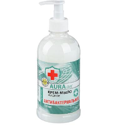 Крем-мыло жидкое AURA Антибактериальное , 500мл КК/ 8 07378/2629