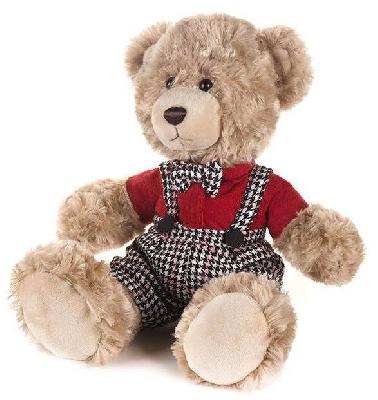 Мишка Ричард в клетчатых штанишках и красной рубашке, 20 см