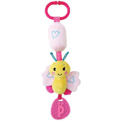 Подвеска с колокольчиком и силиконовым прорезывателем "Бабочка"