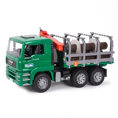 Лесовоз MAN с портативным краном и брёвнами (подходит модуль со звуком и светом "H") от интернет-магазина Континент игрушек