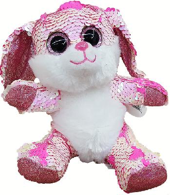 Кролик с пайетками 15см