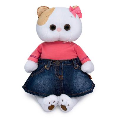 Мягкая игрушка «Кошечка Ли-Ли в джинсовой юбке и коралловой футболке», 27 см от интернет-магазина Континент игрушек