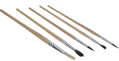 ClipStudio Набор кистей 5 шт: белка №1,3 волос пони № 2,4, щетина №6, в пакете с подвесом от интернет-магазина Континент игрушек