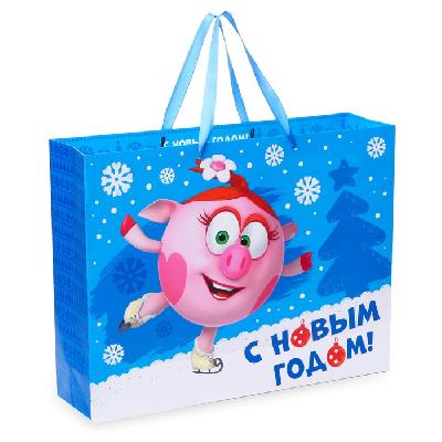 Пакет ламинат "С Новым годом!", 40х31х11 см, Смешарики   4334216 от интернет-магазина Континент игрушек