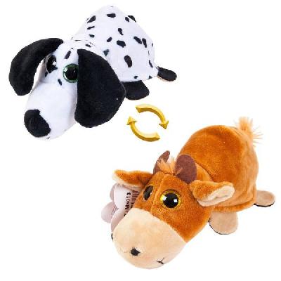 Собака/Бык 16 см. Игрушка мягкая серии "Перевертыши"