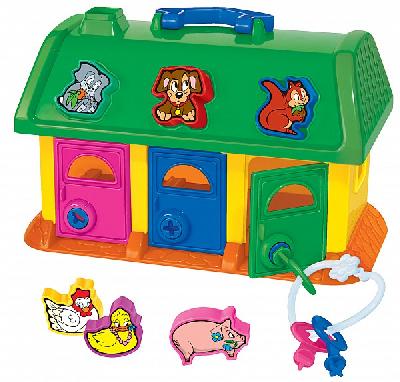 Сортер Домик для зверей 28 см, с ключиками