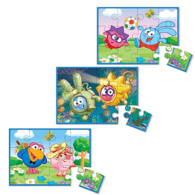 ВЛАДИ ТОЙС Пазлы мягкие на магните "Мультфильмы", бумага, ЭВА, 18х30,5х4см, 3-4 дизайна от интернет-магазина Континент игрушек