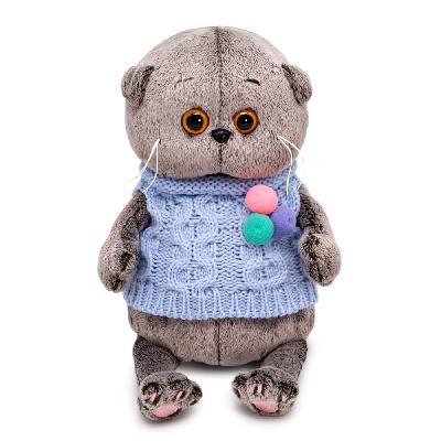 Кот Басик BABY в вязаном жилете с помпонами 20 см от интернет-магазина Континент игрушек
