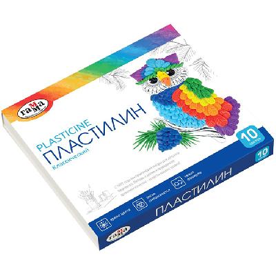 Пластилин цветной "Гамма". Набор 10 цветов со стеком от интернет-магазина Континент игрушек