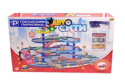Парковка "АвтоСити", 3-х уровневая, 61 деталь, в коробке, 53x7,5x35 см от интернет-магазина Континент игрушек