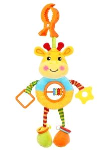 Подвеска с погремушками, пищалкой и шуршалкой большая "Жирафик"
